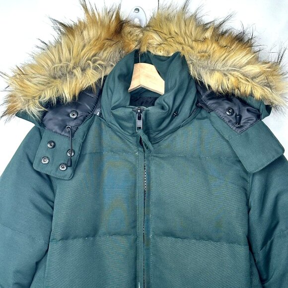 Bluenotes Womens Winter Parka Jacket Down Filled Faux Fur Hood Green Small - Picture 3 of 13